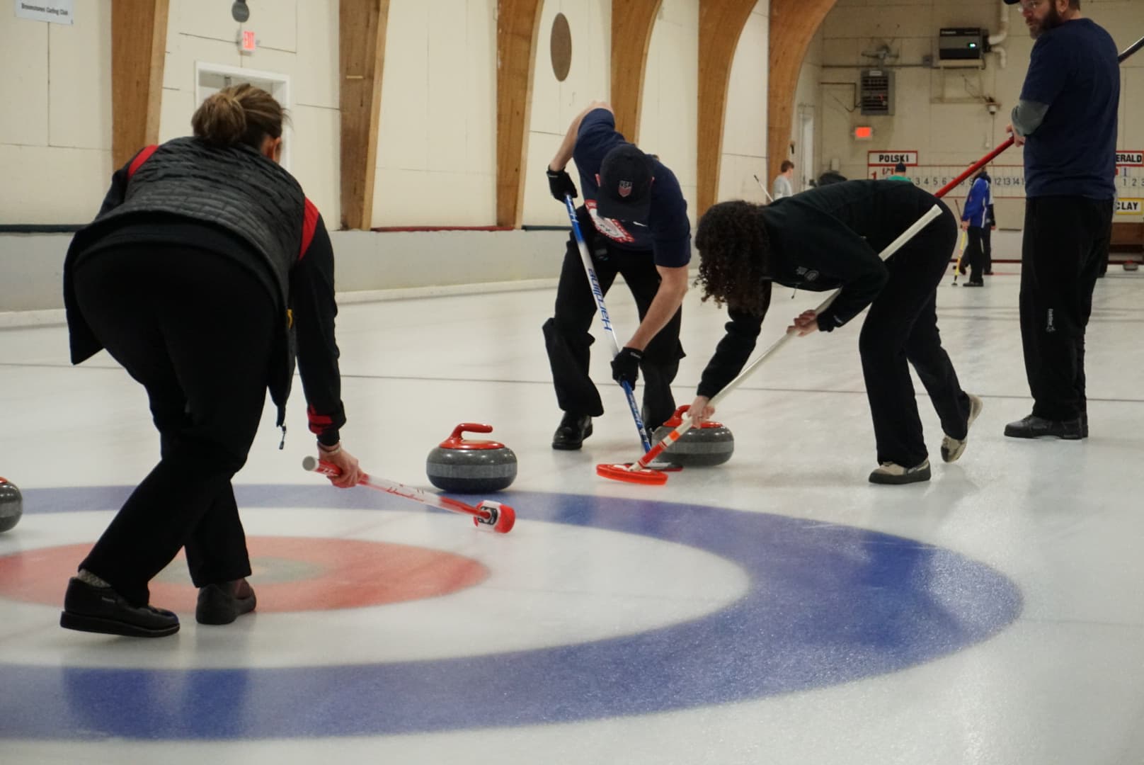 Curling on the ice at Broomstones