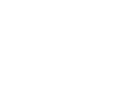Broomstones — stacked logo, white